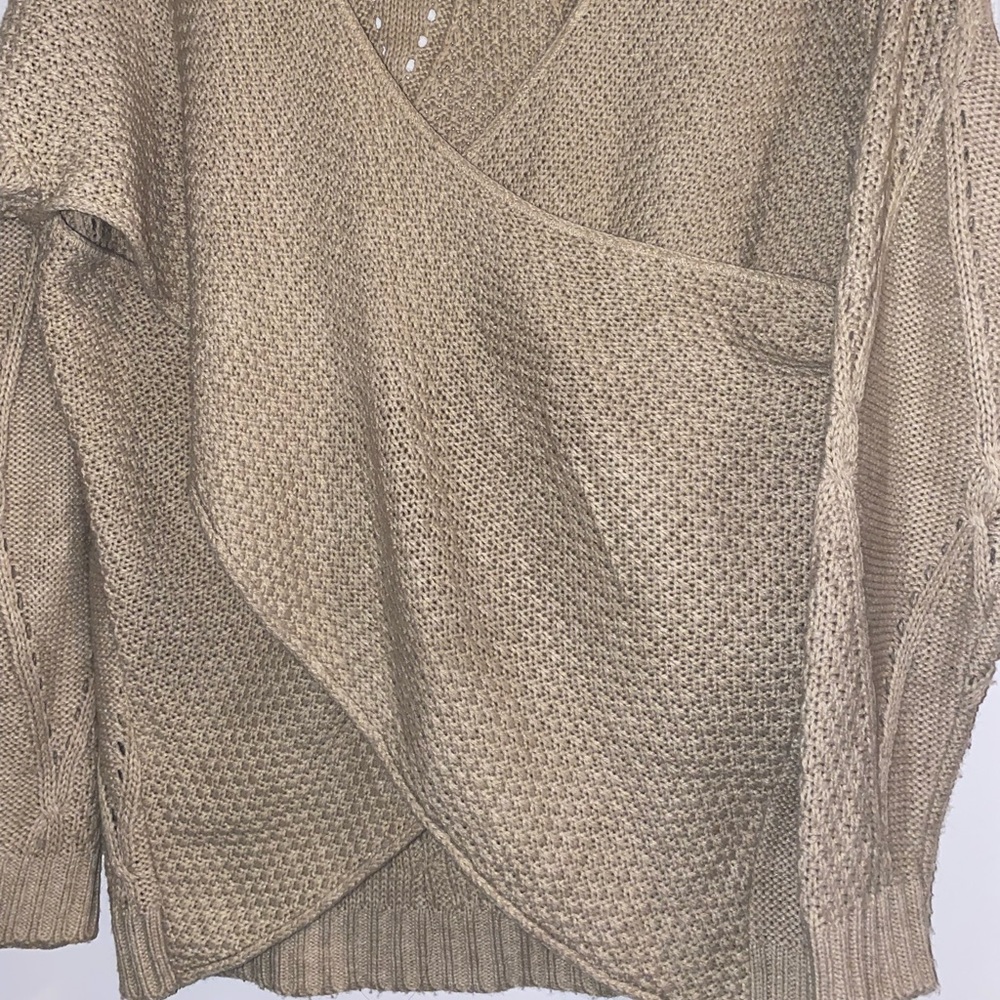 Beige Wrap-back sweater